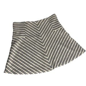 Ann Taylor LOFT A-line Stripe Skirt Side Zip with Satin Lining Size M